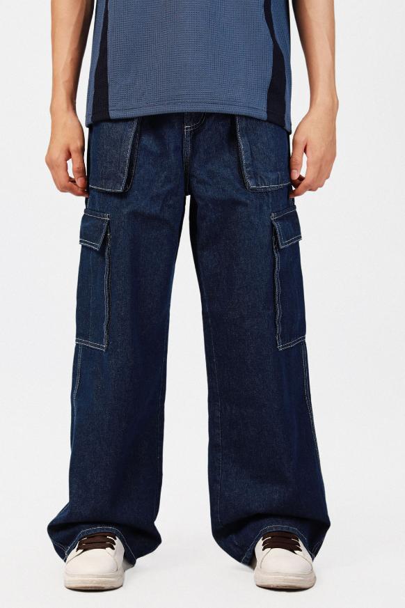 【SATIIIZ】D.L. Work Cargo Denim Pants Base-90909GR.jpg